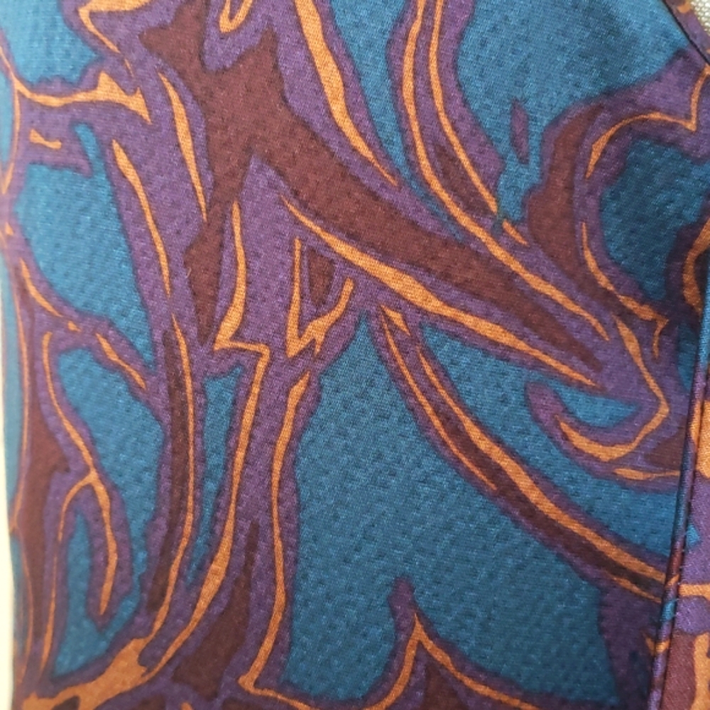 Marc by Marc Jacobs Silk Paisley Cutout Bow Back Dress Jewel Tone M Y2K Vintage - Picture 6 of 9